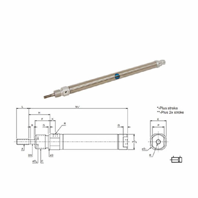 美國(guó)Bimba繽霸 NRE-20-180-N不銹鋼氣缸